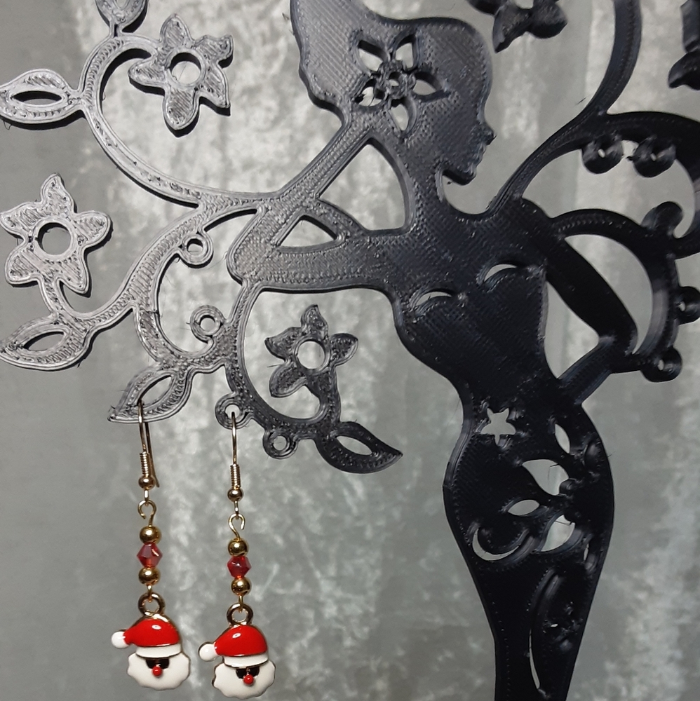 Handmade Saanta Enamel Earrings Christmas